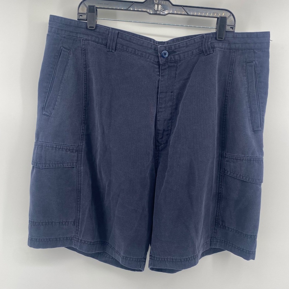 Tommy Bahama Cargo Shorts Mens 42 Blue Tencel Cotton Utility Casual Summer